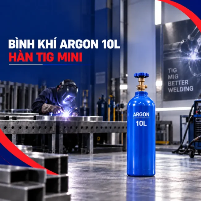 Bình Khí Argon 10l Hàn Tig Mini