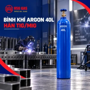 Bình Khí Argon 40L Hàn TIG/MIG