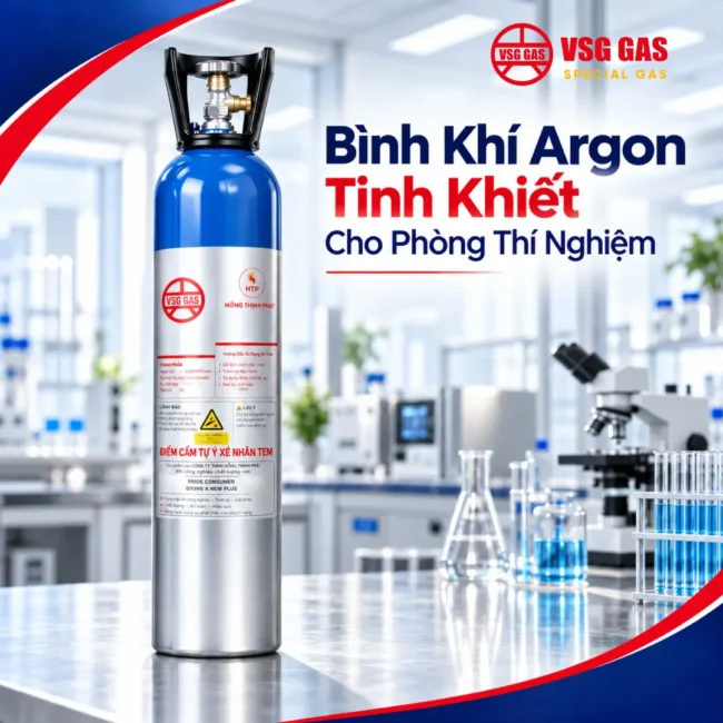 Bình Khí Argon Tinh Khiết Cho Phòng Thí Nghiệm